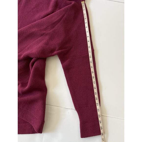 Free People Ottoman Slouchy Tunic Sweater Women XL Burgundy Red Ribbed Oversized - Picture 11 of 12